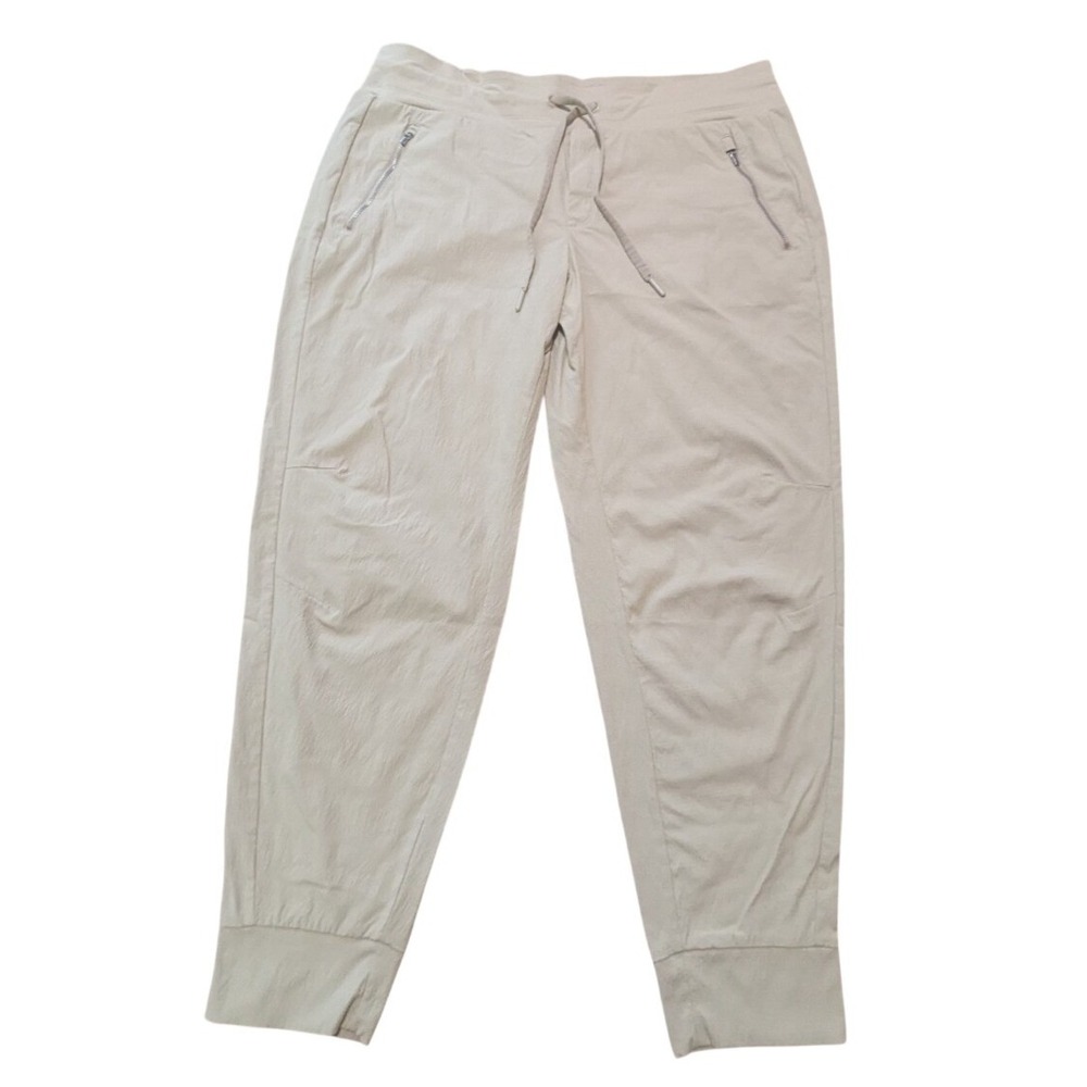 Athleta Pant Women Sz 16 Tan Trekkie North Jogger Lightweight Ripstop Drawstring